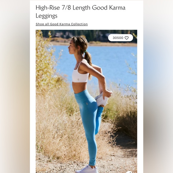 Free People Good Karma high rise 7/8 length legging. Size XS/S. NWT Red color - Picture 2 of 7